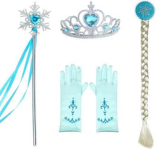 Vista 2 de Party Chili Disfraces de princesa para fiesta de cumpleaños con accesorios para niñas pequeñas