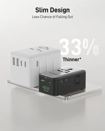 Vista 4 de EPICKA Pulse Air 45W Universal Travel Adapter PD with 2AC/3USB-C/1USB-A