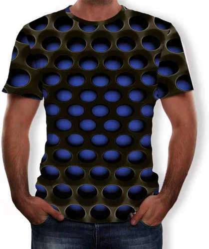 Vista 2 de Camisetas cómodas para hombre, de manga corta, con estampado 3D, casuales, de verano, con cuello redondo, ajustadas, a la moda 2023