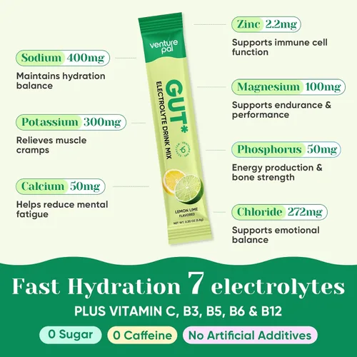 Vista 4 de Venture Pal Paquetes de hidratación sin azúcar + polvo de electrolitos