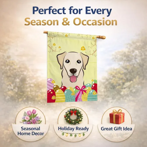 Vista 630 de Caroline's Treasures BB1923GF Bandera decorativa para jardín con diseño de Border Collie, para caza de huevos de Pascua, para jardín, jardín, patio
