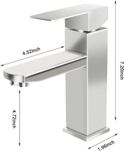 Vista 2 de SkyGenius Grifo de baño de una sola manija, níquel cepillado, grifo de fregadero de 1 agujero, fácil instalación, mejora la decoración del baño