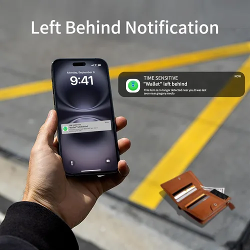 Vista 6 de Tarjeta de seguimiento de billetera con certificación MFi, funciona con Apple Find My 0.07in ultra slim tracker card, wireless charging, IP67