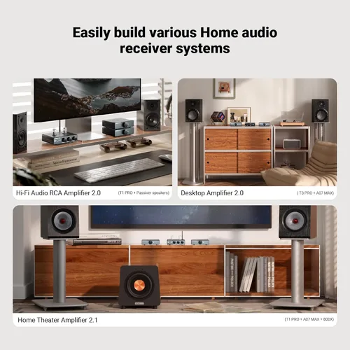 Vista 5 de AIYIMA A07 MAX Amplificador Estéreo de 2 Canales para Audio del Hogar 300W*2 TPA3255 Clase D Amplificador de Potencia/Amplificador Mono Enlazable