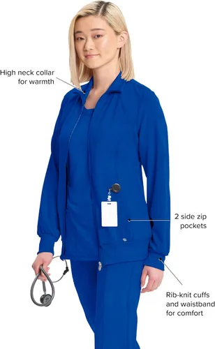 Vista 87 de Infinity by Cherokee 2391A - Chaquetas médicas con cremallera frontal para mujer, tela elástica en 4 direcciones