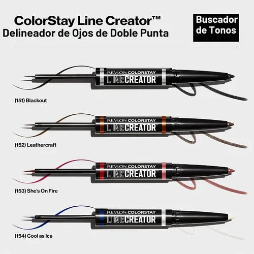 Vista 8 de REVLON Delineador líquido y lápiz Kohl ahumado, maquillaje de ojos ColorStay Line Creator, impermeable y resistente a la transferencia, opaca, 0.004