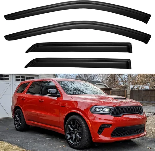 Vista 187 de YQAUTEC - Viseras para ventana, protectores contra la lluvia, compatibles con Subaru WRX 2015-2021, deflectores de viento para ventanas, viseras