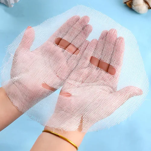 Vista 3 de Yosoo Máscaras faciales de gasa, 50 unidades, máscara de gasa fuerte permeabilidad, absorción de agua, desechables, hojas de máscara facial