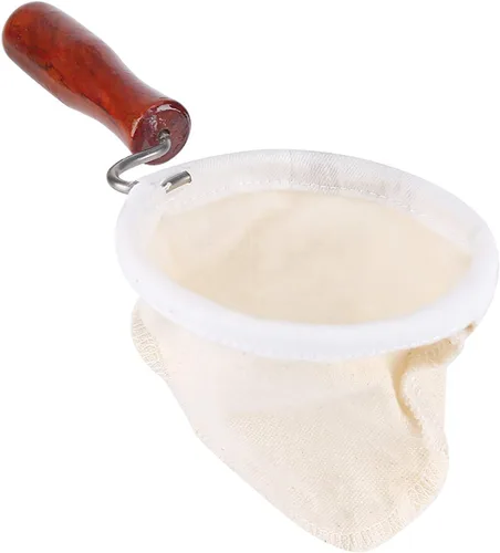Vista 7 de Filtro de café de tela, tela de franela reutilizable hecha a mano, colador de filtro de café, tela lavable, calcetín de filtro de té con mango