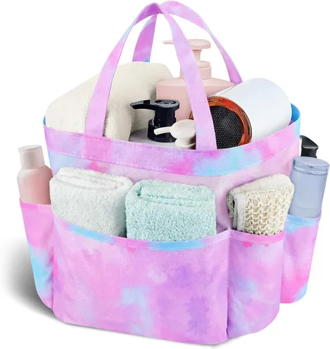Vista 15 de Attmu Organizador de ducha de malla portátil, de secado rápido, bolsa de ducha colgante para dormitorio universitario, artículos esenciales de gran
