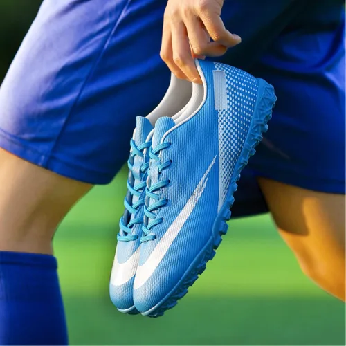 Vista 4 de HaloTeam Zapatos de fútbol para hombre, botas de fútbol profesionales de alta calidad, transpirables, para interiores y exteriores, TFAG