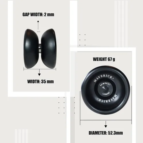 Vista 5 de Yomega Maverick - Yoyo profesional de metal de aluminio para niños y principiantes con rodamiento de bolas de tamaño C para trucos avanzados