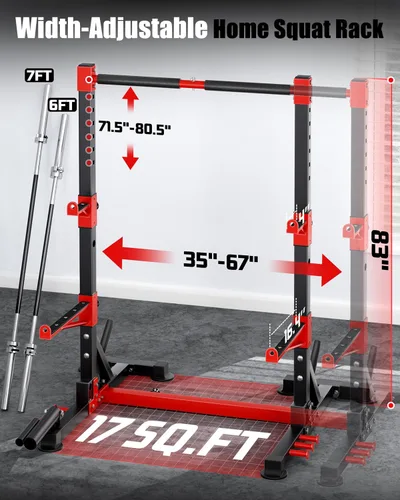 Vista 2 de YOLEO Smith Machine & Squat Rack Combo, Multi-Functional Power Racks with Adjustable Width & Pull-Up Bar, Cable Crossover Power Cage, Independent