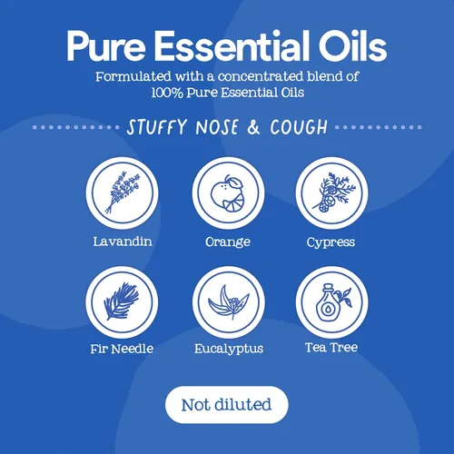 Vista 4 de Oilogic Gotas de vapor de aceite esencial para bebé para difuso y humidificador, juego de 2 unidades con nariz tapada y tos + sueño y sueño - El