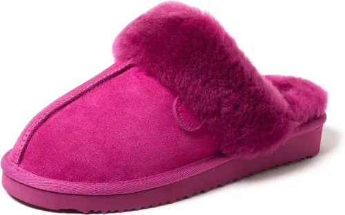 Vista 74 de Dearfoams Fireside Sydney Pantuflas anchas de piel de oveja para mujer, para interiores y exteriores