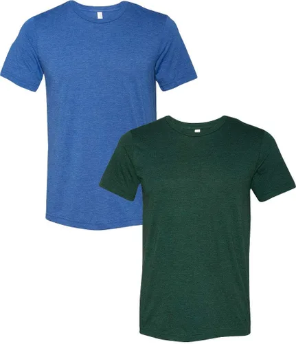 Vista 79 de Bella Canvas 3413c para hombre (1) Triblend verde + (1) Triblend rojo
