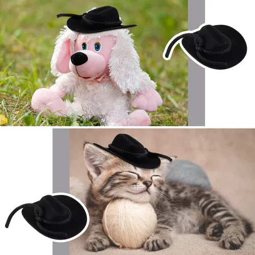 Vista 3 de Hercicy 24 sombreros de vaquero para manualidades, decoración de muñecas, sombreros de vaquera de 2 pulgadas, gorras occidentales en miniatura