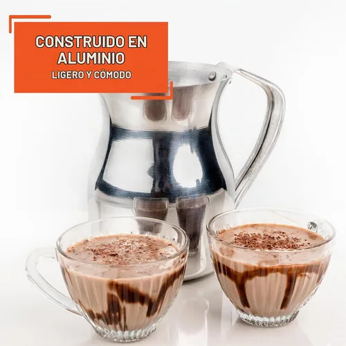 Vista 3 de IMUSA EE. UU. 1 Qt - Chocolatera tradicional de aluminio, color plateado