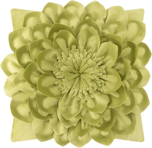 Vista 12 de OiseauVoler Fundas de almohada decorativas con flores 3D de 18 x 18 Verde manzana