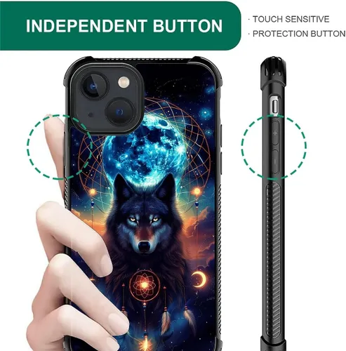 Vista 601 de Funda compatible con iPhone 15, diseño de elefantes africanos, diseño increíble a prueba de golpes, antiarañazos, carcasa trasera de policarbonato
