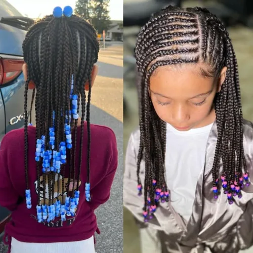 Vista 4 de Cabello trenzado para niños preestirado de 16 pulgadas, color negro, Yaki ez, trenzado para niños, trenzas sin nudos