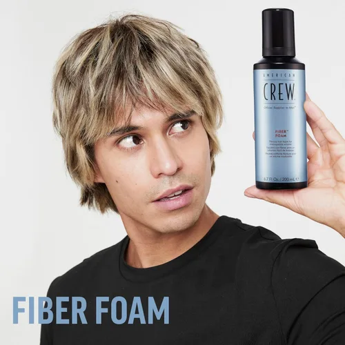 Vista 2 de American Crew Espuma de aseo de fibra capilar para hombres, como gel para el cabello, 6.7 onzas líquidas