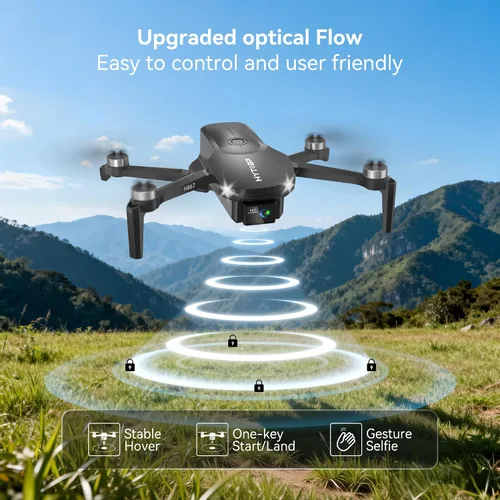 Vista 4 de Drone con cámara para adultos 4K, motor sin escobillas plegable RC Quadcopter para principiantes, 36 minutos de vuelo con 2 baterías, lente