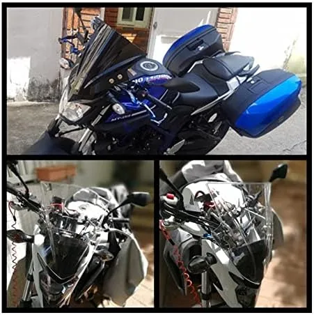 Vista 2 de GLoyer Parabrisas de motocicleta compatible con Kawasaki Versys 650 Versys 1000 ER4N ER6N Parabrisas Parabrisas Parabrisas Deflector de Viento Negro