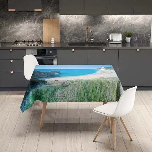 Vista 2 de Dudel Gate Beautiful Scenery Mantel Redondo para Mesa De 4 Sillas Farmhouse Kitchen - Resistente a las arrugas, 52 x 70 pulgadas