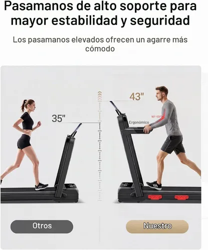 Vista 3 de 15% Auto Incline Walking Pad Treadmill with 12-Level, 43″ High Armrests