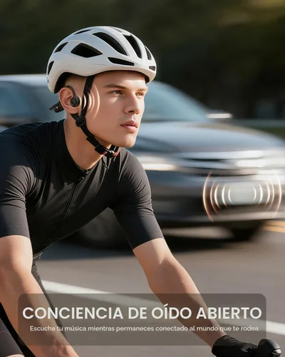 Vista 7 de PSIER - Auriculares de conducción ósea, auriculares Bluetooth 6.0 de oreja abierta, auriculares inalámbricos de 10 horas de reproducción