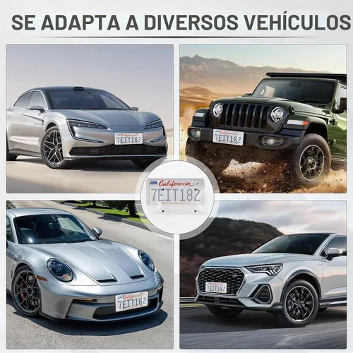 Vista 6 de Marcos de matrículas Alpmosn con arandelas y tapa, accesorios exteriores para auto transparentes (paquete de 2)