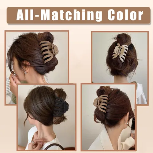 Vista 5 de 4 Piezas Pinzas de Garra de Pulpo Pinzas de Garra para Cabello de Pulpo para Mujeres 3.8" Pinza Grande para Cabello para Mujeres Agarre Fuerte Clip