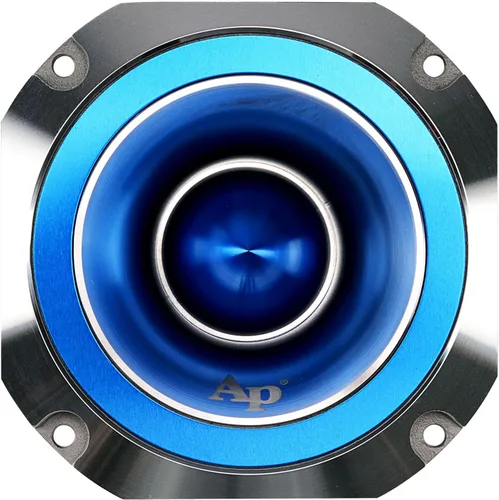 Vista 2 de Audiopipe Super Tweeter resistente (ATR-4053-BLUE), 400 vatios, marco de aluminio fundido a presión, azul caramelo, acabado de corte cromado