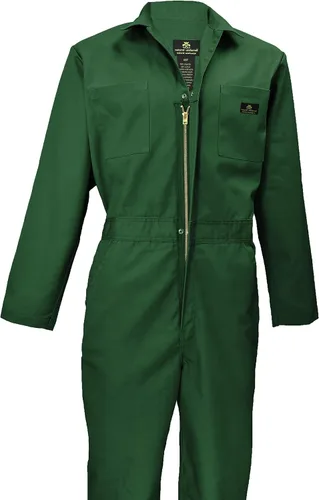 Vista 2 de Natural Uniforms Overol de sarga de manga larga con cremallera para hombre, resistente a las manchas y a las arrugas