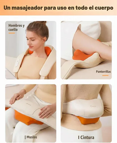 Vista 5 de KNQZE Masajeador de cuello inalámbrico para aliviar el dolor de tejido profundo con calor