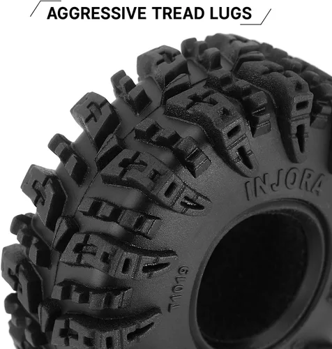 Vista 3 de INJORA Neumáticos 1.0 - Neumáticos S5 Swamp Claw para Terreno de Lodo para TRX4M AX24 Axial SCX24 FCX24 Auto RC Crawler 1/18 1/24, 64 * 24mm, T1019