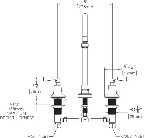 Vista 2 de Speakman SC-3002-8-LD-E Commander - Grifo de lavabo extendido de 8 pulgadas, cromo pulido