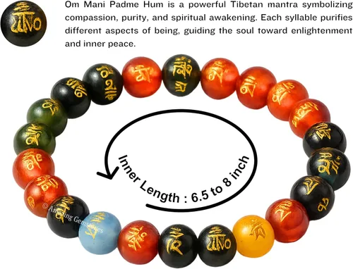 Vista 304 de Amazing Gemstone Pulsera de cristal para mujeres y hombres, pulsera de cristal curativo de protección, pulsera elástica con cuentas de piedras