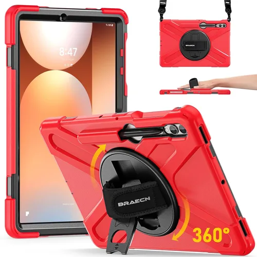 Vista 13 de BRAECN - Funda para Galaxy Tab S10 Plus, S9 Plus, S9 FE+, S8 Plus, S7 Plus, S7 FE 12.4 inch Shockproof Heavy Duty Full Body Protective Cover with