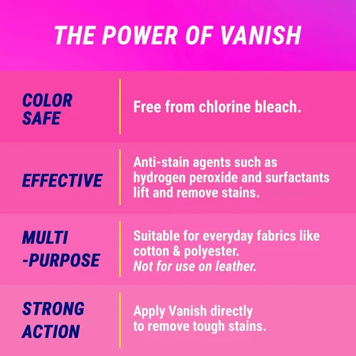 Vista 6 de Vanish Removedor de manchas sin blanqueador de color líquido rosa 925ML