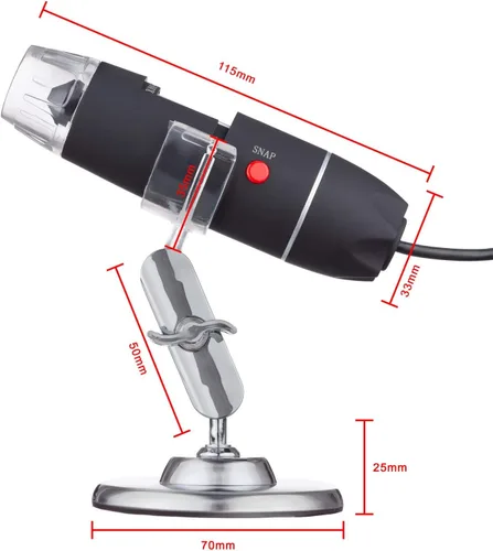 Vista 3 de AmScope UWT500X020M 50-500X 8-LED USB Microscopio Digital con Multi-USB