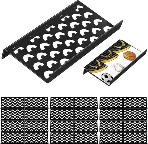 Vista 21 de Yalikop 10 soportes para tarjetas coleccionables para vitrina, hueco Elevadores modulares de acrílico de la exhibición para el juego de mesa