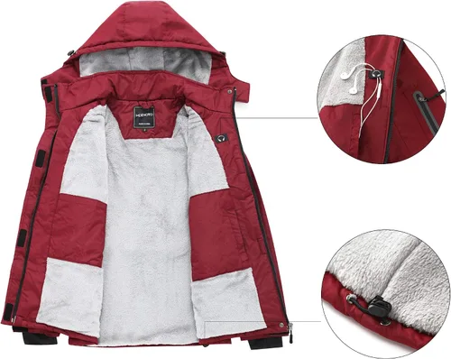 Vista 2 de Chaqueta de esquí de montaña para mujer, impermeable, forro polar, snowboard, invierno