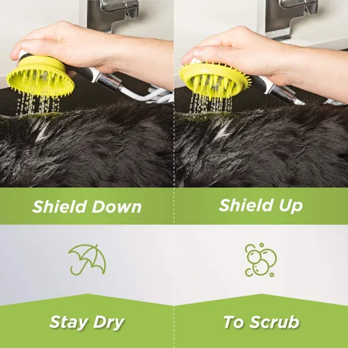 Vista 5 de Wondurdog Accesorio rociador para fregadero de lavado de perros con protector contra salpicaduras y dientes de goma. Se adapta a grifos de cocina