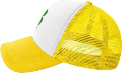 Vista 3 de Sombrero de camionero de trébol de cuatro hojas para el día de San Patricio, unisex, gorra ajustable para hombres y mujeres, gorras de pesca clásicas
