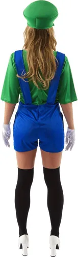 Vista 3 de Disfraz para adulto de Super Plumber's Mate para mujer