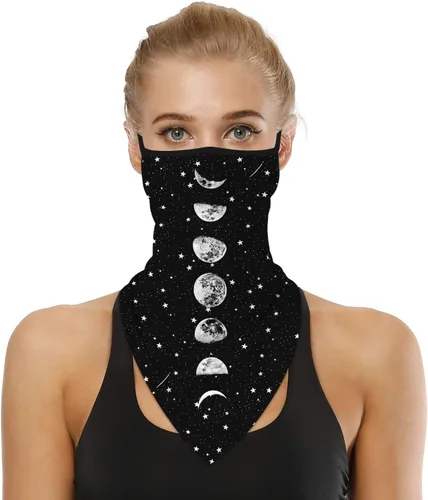 Vista 22 de YAYOUREL Polaina para el cuello, bandanas para hombres y mujeres, cubierta de bufanda para la cara con rayos UV, con agujero para las orejas