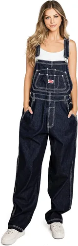 Vista 8 de Overoles holgados de sarga y mezclilla para mujer de talla grande negro (Canvas Black)