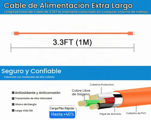 Vista 2 de SCOVEE Cargador de repuesto para timbre Ring Doorbell 2/3/Plus/4, timbre de video Pro/Plus/(versión 2020), cable de carga micro USB para cable